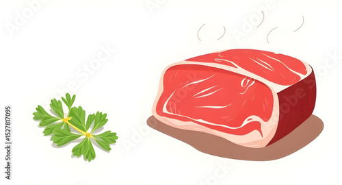 Beef steak, Steak illustration, Grilled steak, Cooked steak, Meat illustration, Steak vector, Juicy steak, BBQ steak, Roasted beef, Medium rare steak, Rare steak, Seared beef, T-bone steak, Ribeye ste