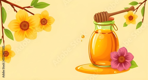 honey bottle illustration