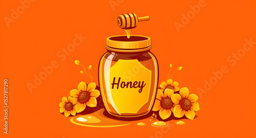 honey bottle illustration