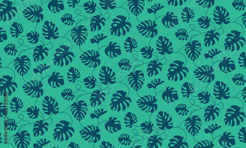 Floral liana green pattern vector seamless ornament for textile, fabric, interior, ceramic, wallpaper, paper decoration