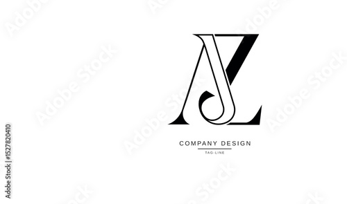 AZ, ZA Abstract Letters Logo Monogram Design Font Icon Initials