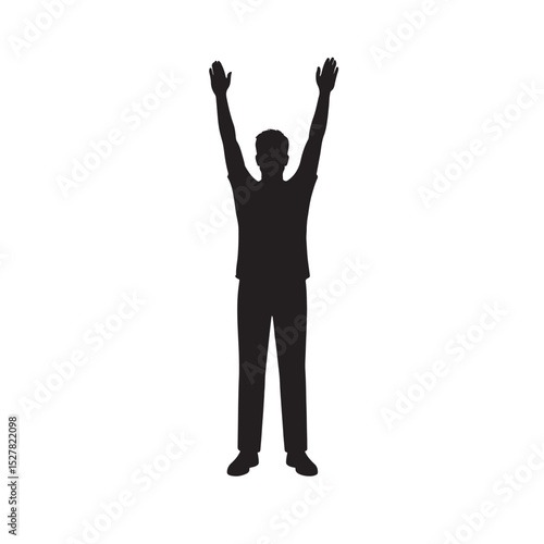 Wallpaper Mural Silhouette of man standing with both hands raised up Torontodigital.ca