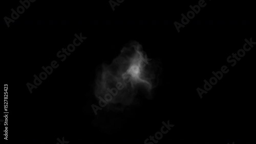 Cold Air Mist Winter Breath front view black background