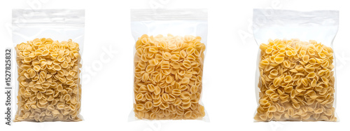 Collection of various 5 kg pack of pasta isolated on transparent background