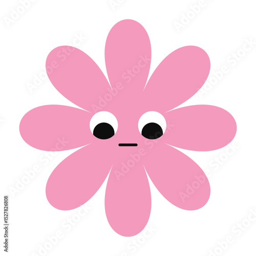 Stylized flower face with bright color and sorrowful mood. Perfect for abstract emotional themes.