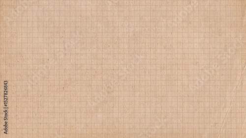 Vintage paper texture background video with stains and checkered grid. Kraft paper texture, aged old notebook page, diary sheet template backdrop 4K stop motion. Empty abstract loop animation backdrop