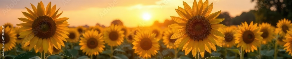 Obraz premium Withered sunflowers droop under the weight of a fading summer sun, their once vibrant petals now brown and dry, signifying the end of the season , fading, macro