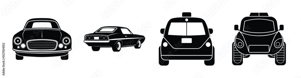 Obraz premium Supercar silhouette vector on white background