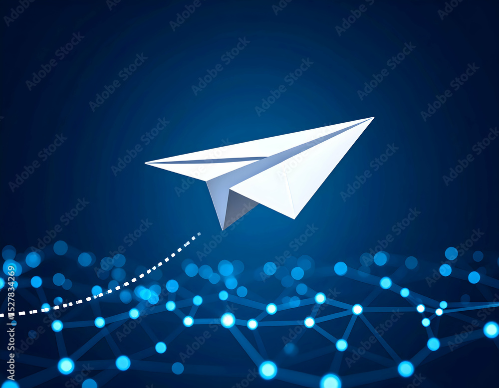 Abstract Paper Airplane Innovation, Speed, and Forward Momentum in Business Abstract Paper Airplane Innovation, Speed, and Forward Momentum in Business