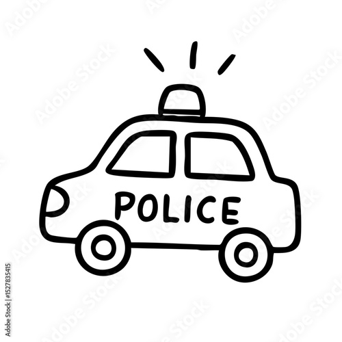 パトカー　線画　手書き