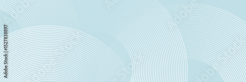 Modern abstract background. Glossy white gradient circle lines. Minimal geometric pattern. Simple graphic elements.