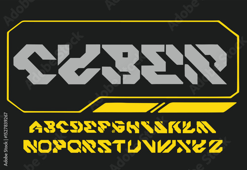 cyber Futuristic Font, Tech-Inspired Display Font for Futuristic Design,Cyberpunk Style Font , High-Tech Font