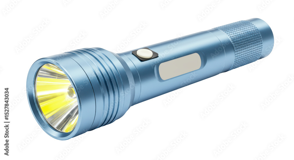 Isolated Blue Metal Flashlight Isolated Blue Metal Flashlight