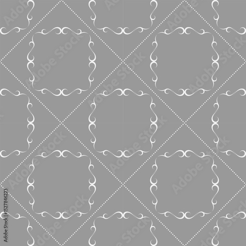 seamless botanical pattern of painted oriental motifs 