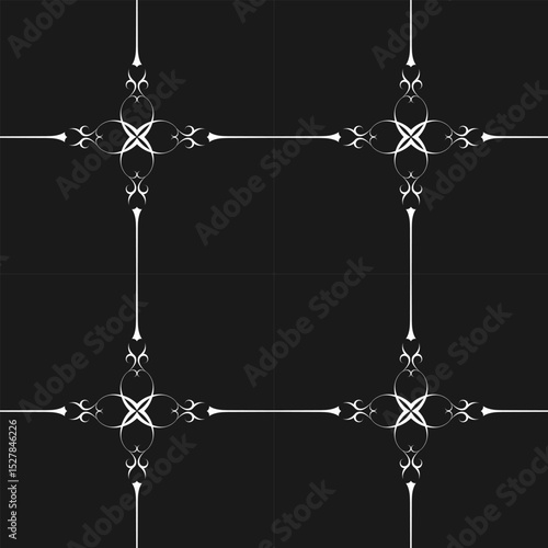 seamless botanical pattern of painted oriental motifs 