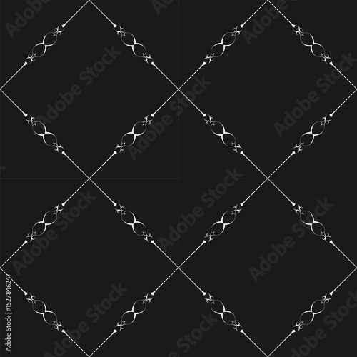 seamless botanical pattern of painted oriental motifs 