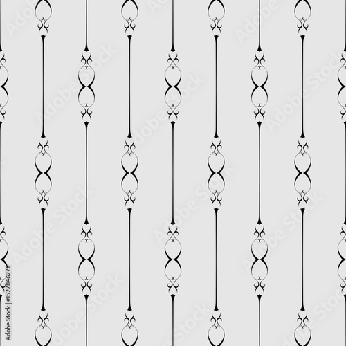 seamless botanical pattern of painted oriental motifs 