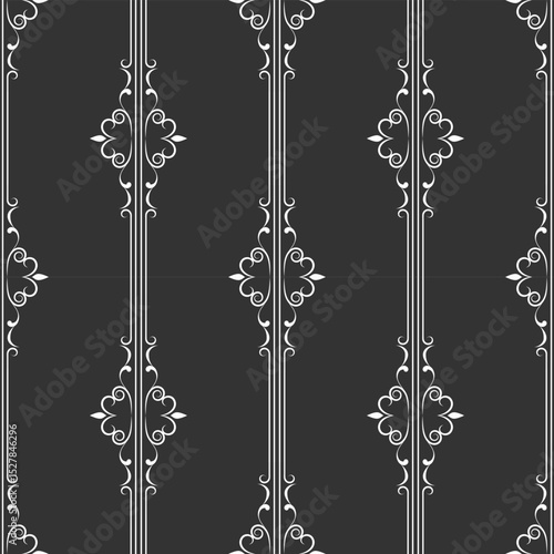 seamless botanical pattern of painted oriental motifs 