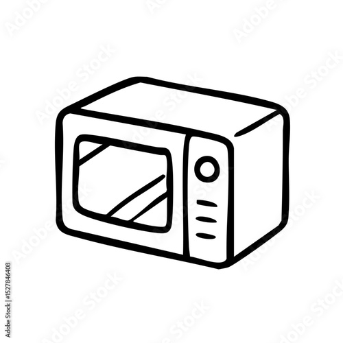 電子レンジ　線画　手書き