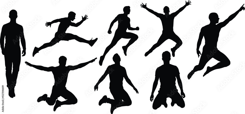 Jumping and Active Men Silhouettes Vector Set,Action Poses - Running, Jumping, and Active Silhouettes,Men Silhouette Pack
Jumping and Active Men Silhouettes Vector Set,Action Poses - Running, Jumping, and Active Silhouettes,Men Silhouette Pack