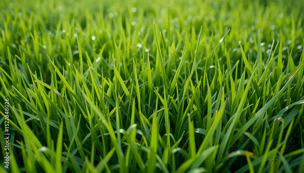Fototapeta premium Vibrant Green Grass Blades Close-Up Nature Photography