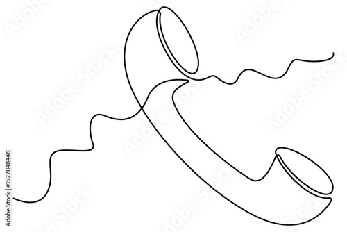 Continuous line drawing of a vintage telephone receiver, smartphone vector illustrator
