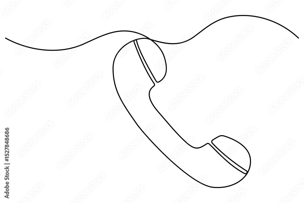 Obraz premium Continuous line drawing of a vintage telephone receiver, smartphone vector illustrator 