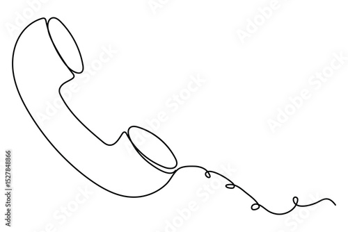 Continuous line drawing of a vintage telephone receiver, smartphone vector illustrator
