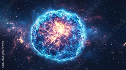 A collapsing star in space, representing the scientific phenomenon of a supernova implosion