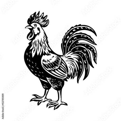 A sketchy style illustration of rooster