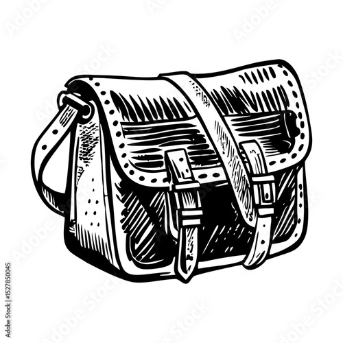 A vintage style illustration of saddle bag