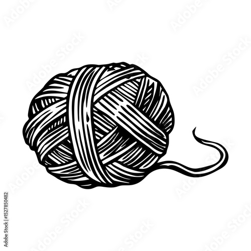 A glyph style illustration of wool yarn