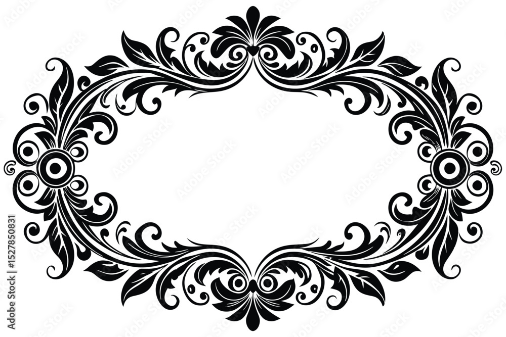 Elegant Flourish Frame Ornate Floral Design Border for Invitations, Cards, and More Elegant Flourish Frame Ornate Floral Design Border for Invitations, Cards, and More