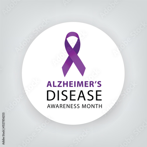 Purple ribbon. Alzheimers awareness. healthcare and medicine concept. Vector illustration.