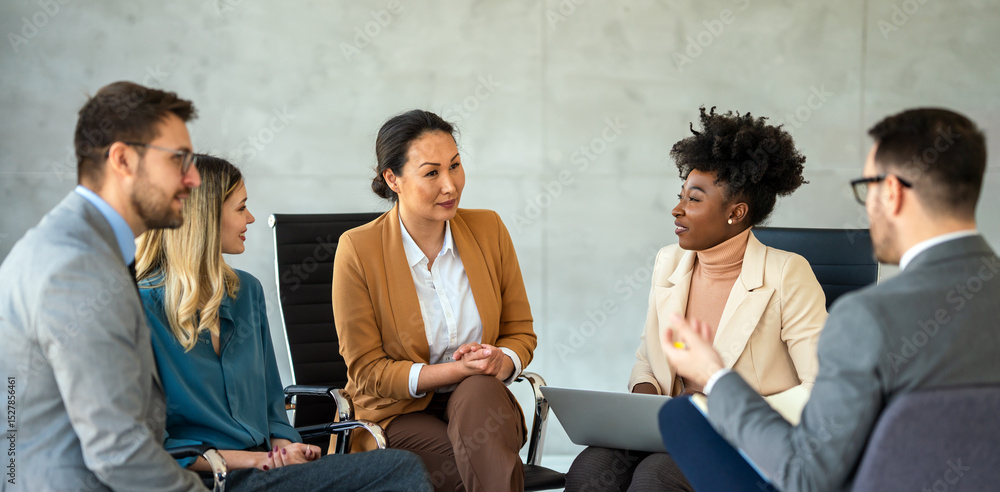 © NDABCREATIVITY - Support with group, therapy and mental health with help, people together talking about problem © NDABCREATIVITY - Support with group, therapy and mental health with help, people together talking about problem