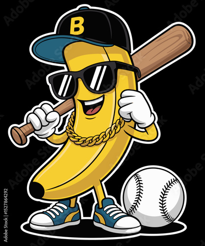 Funny Hiphop Banana Wear Sunglasses