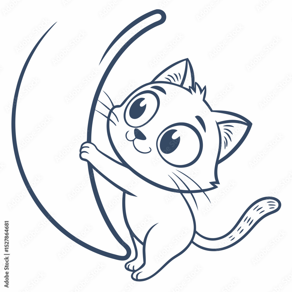 Fototapeta premium funny cartoon cat image vector illustration free online.
