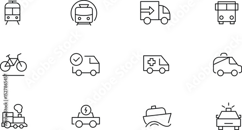 Transportation Icons  High-Quality EPS Vector Graphics for Web and Print Design Projects