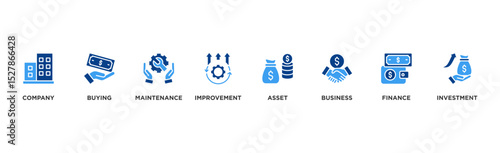 Capital expenditure banner web icon illustration concept with icon of company, buying, maintenance, improvement, asset, business, finance, investment