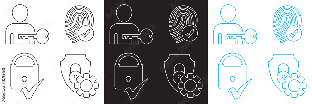 Fototapeta premium Digital Identity Icon . Cybersecurity, privacy, verification, ID card, access, user security authentication etc. Vector for websites, mobile interfaces, banner etc. EPS 10