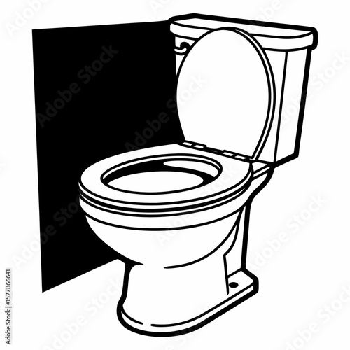 toilet of a line art vector