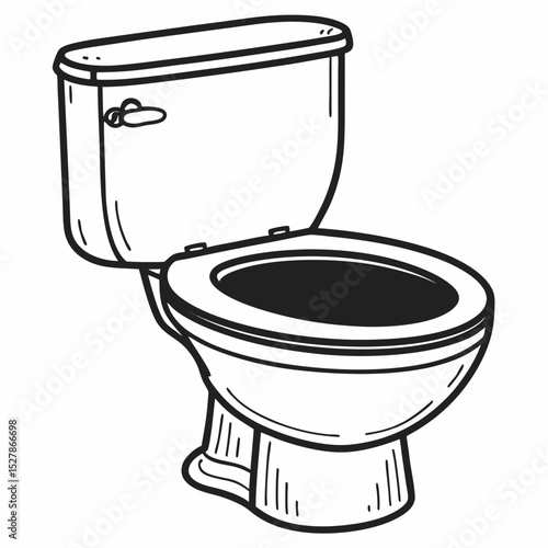 toilet of a line art vector