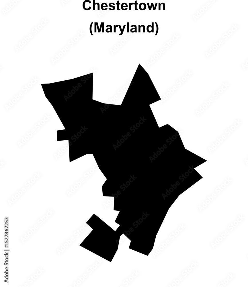 Chestertown (Maryland) blank outline map Chestertown (Maryland) blank outline map