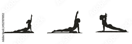 yoga people silhouette collection different meditating pose