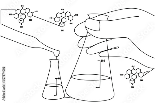 hand drawing chemistry  line art