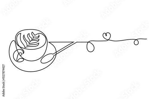 vector illustration of coffee mug line art