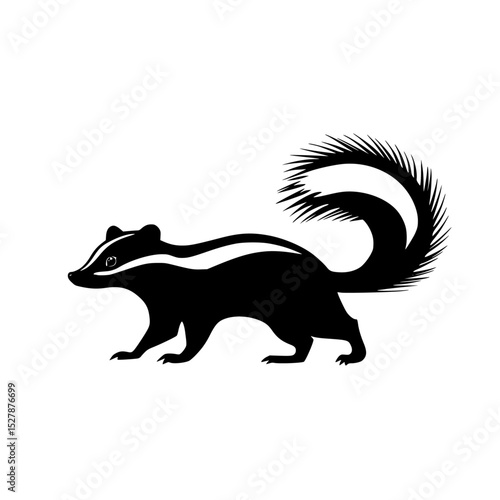 a black silhouette of a squirrel with a bushy tail black, image, logo, silhouette, squirrel, tail , Generative art.
