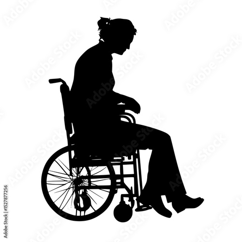 silhouette of a man in a wheelchair man, silhouette, sit in, wheelchair , Generative art.