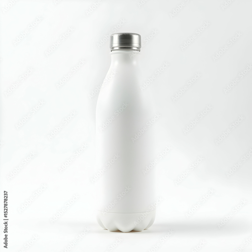 Isolated Metal Water Bottle on White Background for Mockup Display Isolated Metal Water Bottle on White Background for Mockup Display