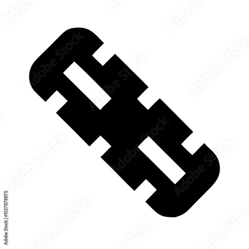 Foam Roller Icon for Muscle Recovery and Fitness: Black foam roller icon ideal for fitness, muscle recovery, physiotherapy, and sports therapy design projects.